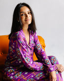Purple Rangoli Adult Bamboo Pajama Set