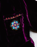 Adult Robe – Velvet & Satin – Purple Rangoli - Cultr. by Created for Culture asianowned aapimarketplace asianownedkids asianownedkidsproducts asianownedbrands
