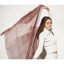 Auro Cinnabar Handwoven Earthy Rust Maroon Linen Scarf