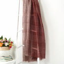 Auro Cinnabar Handwoven Earthy Rust Maroon Linen Scarf