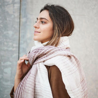 Auro White Handwoven Linen Scarf