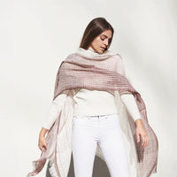 Auro White Handwoven Linen Scarf