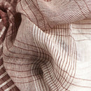 Auro White Striped Pattern Modern Artisan Handwoven Linen Scarf