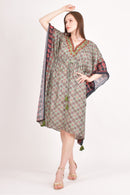 Avena Ajrakh Print Green Kaftan