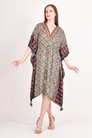 Avena Ajrakh Print Green Kaftan