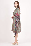 Avena Ajrakh Print Green Kaftan