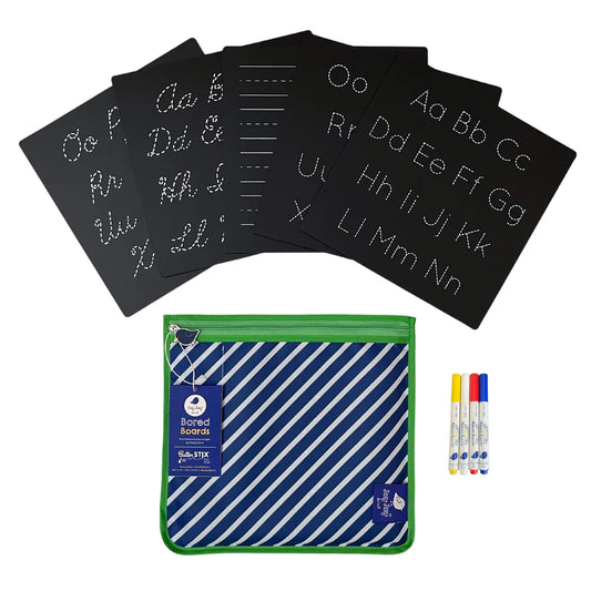 5 Dry Erase Montessori Chalk Board Set for Preschool- Handwriting + Tracing