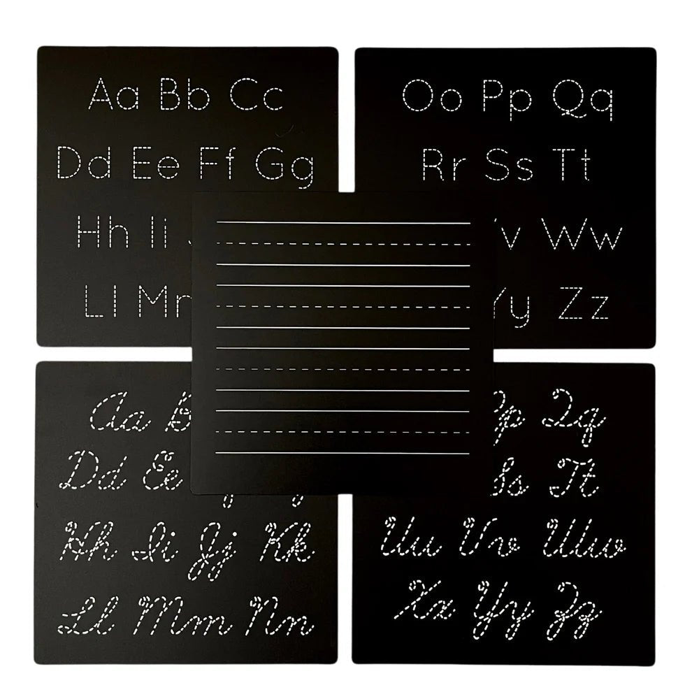 5 Dry Erase Montessori Chalk Board Set for Preschool - Handwriting + Tracing - Cultr. by Created for Culture asianowned aapimarketplace asianownedkids asianownedkidsproducts asianownedbrands