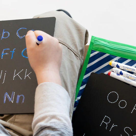 5 Dry Erase Montessori Chalk Board Set for Preschool- Handwriting + Tracing