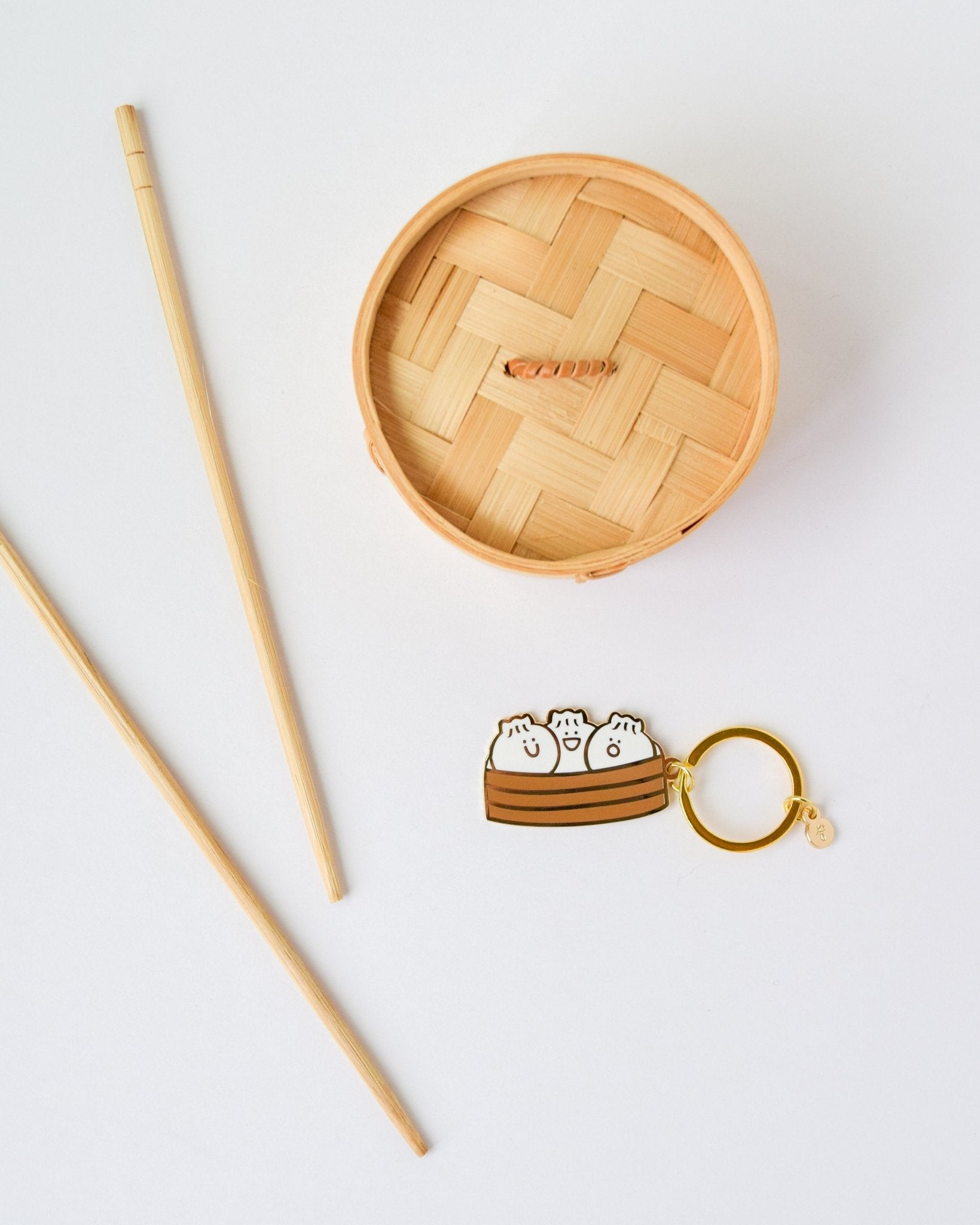 Bao Dumpling Basket Enamel Keychain - Cultr. by Created for Culture asianowned aapimarketplace asianownedkids asianownedkidsproducts asianownedbrands
