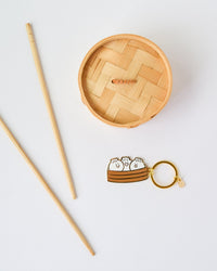 Bao Dumpling Basket Enamel Keychain - Cultr. by Created for Culture asianowned aapimarketplace asianownedkids asianownedkidsproducts asianownedbrands