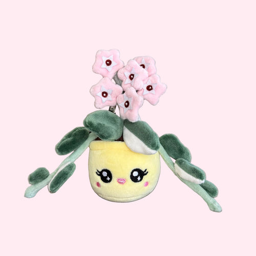 Hoya Carnosa ‘Krimson Queen’ Plush Keychain – 5″ Variegated Houseplant Bag Charm