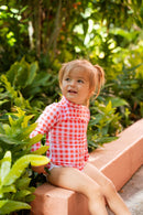 Lola One Piece Kids Swimsuit - Guava Gingham - Cultr. by Created for Culture asianowned aapimarketplace asianownedkids asianownedkidsproducts asianownedbrands