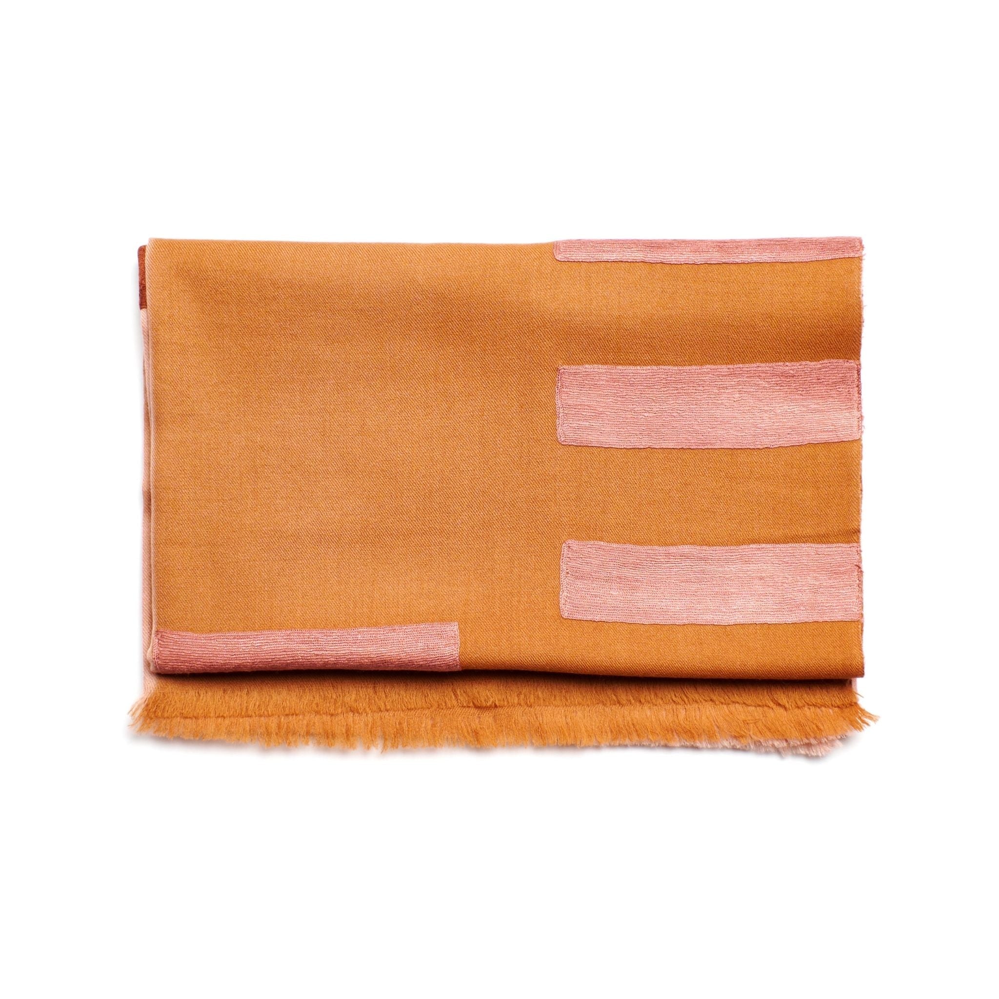 Canyon Hand Embroidered Hand Woven Merino Silk Soft Scarf