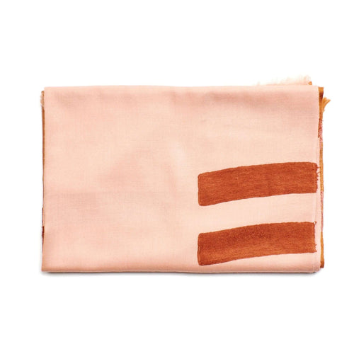 Canyon Orange Hand Embroidered Hand Woven Merino Blend Scarf