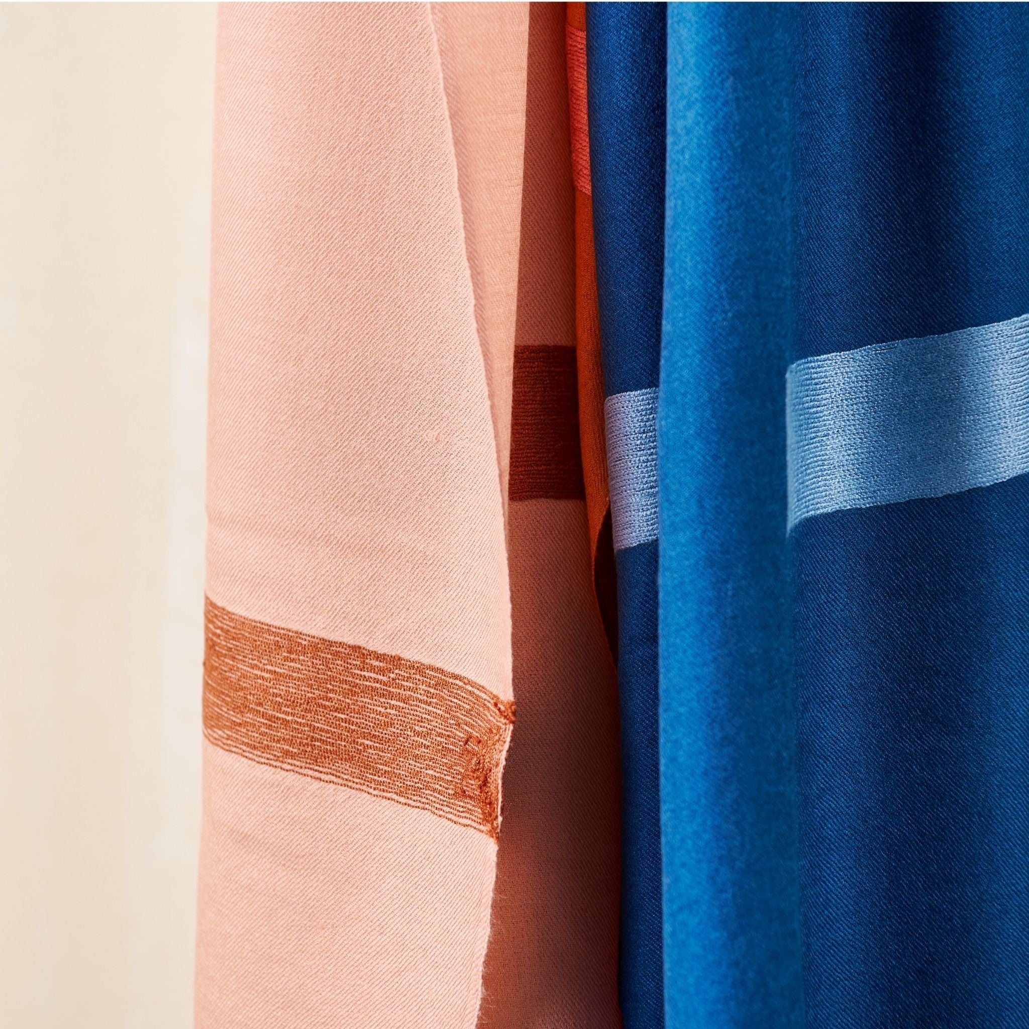 Canyon Hand Embroidered Hand Woven Merino Silk Soft Scarf