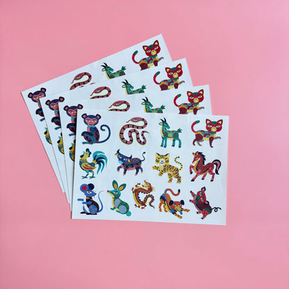 Chinese Zodiac Glittery Temporary Tattoos