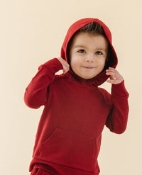 The Coziest Hoodie in Crimson