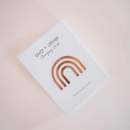 Vegan Leather Changing Mat | Pink Sand Scallop