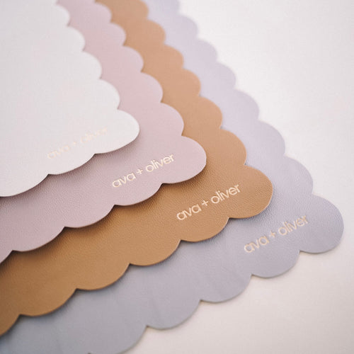 Vegan Leather Changing Mat | Grey Scallop - Cultr. by Created for Culture asianowned aapimarketplace asianownedkids asianownedkidsproducts asianownedbrands