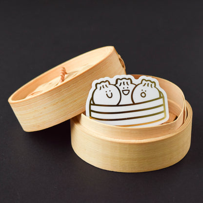 Bao Dumpling Basket Gold Foil Vinyl Sticker