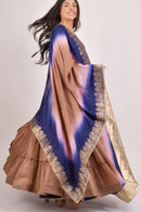 Duna Brownish Gold Tiered Lehenga Choli Set