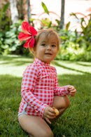Lola One Piece Kids Swimsuit - Guava Gingham - Cultr. by Created for Culture asianowned aapimarketplace asianownedkids asianownedkidsproducts asianownedbrands