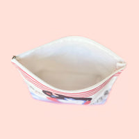 White Bunny Zippered Canvas Pouch