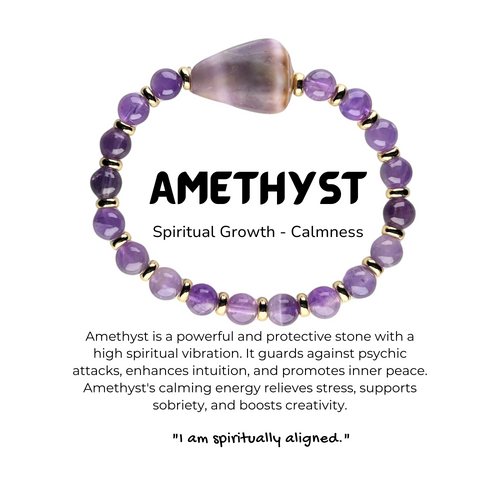 Peace Stone Ocean Bracelets (Certified Amethyst with Handpicked Shells)