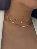 RICE Bead Thin Chain Strand Necklace | 18K Gold Over Sterling Silver
