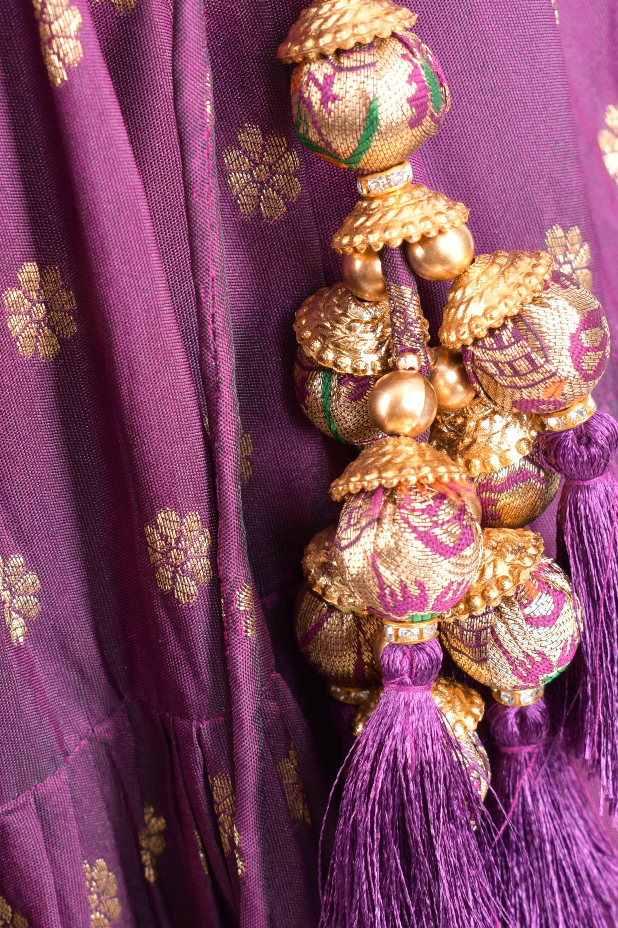 Elina Wine Full Flare Chaniya choli with Hand Embroidered Blouse