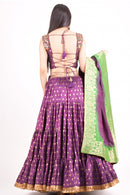 Elina Wine Full Flare Chaniya choli with Hand Embroidered Blouse