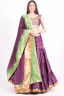 Elina Wine Full Flare Chaniya choli with Hand Embroidered Blouse