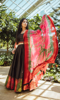Elvira Silk Black Chaniya Choli Set