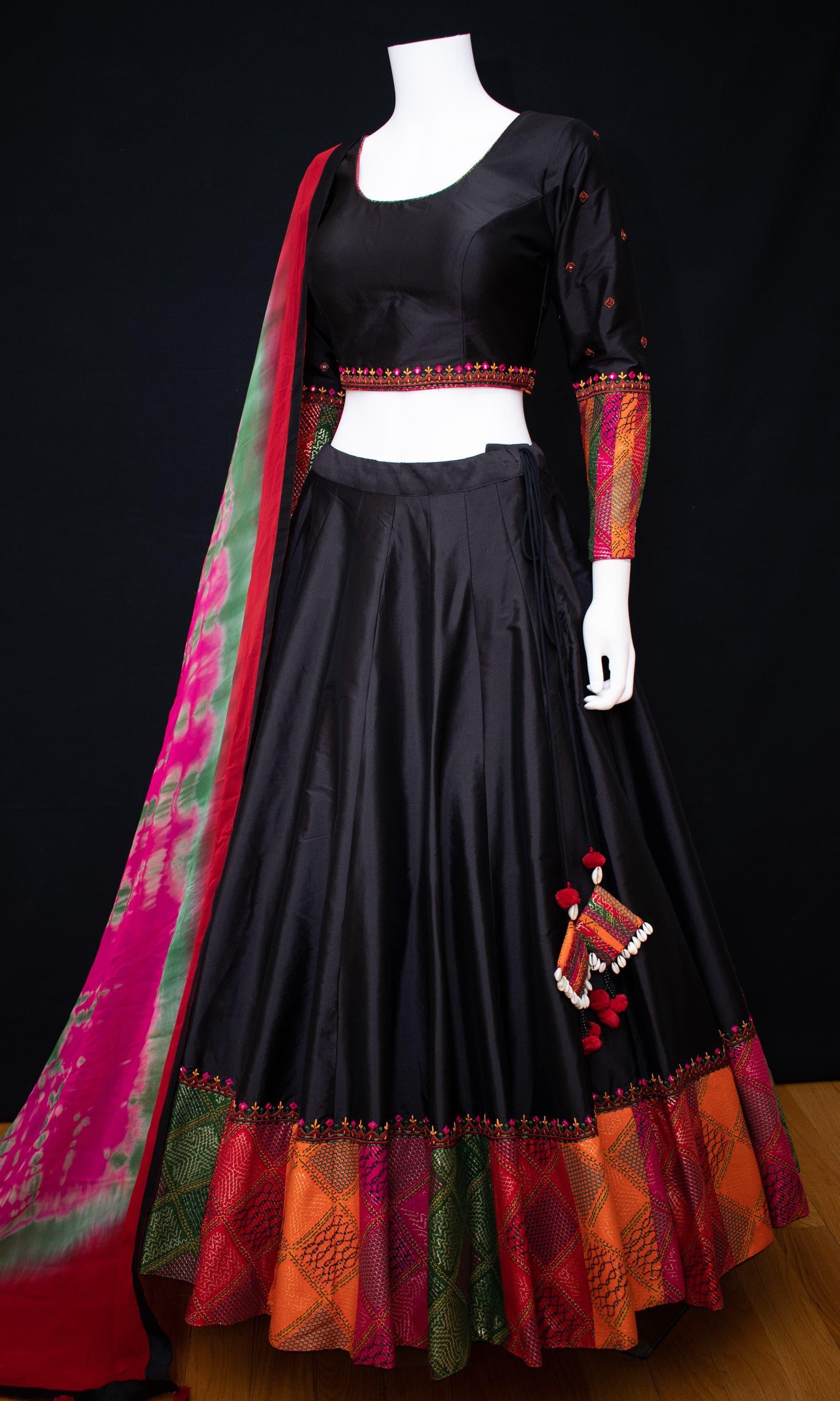 Elvira Silk Black Chaniya Choli Set