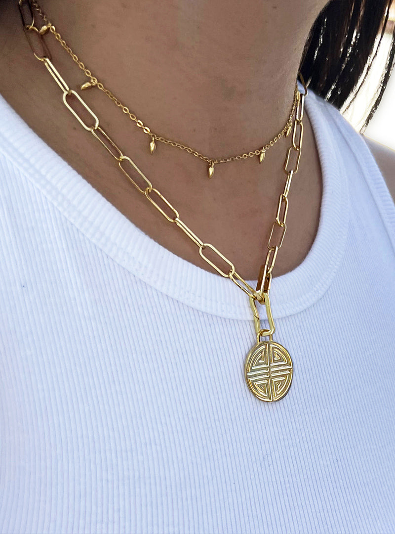 RICE Bead Thin Chain Strand Necklace | 18K Gold Over Sterling Silver