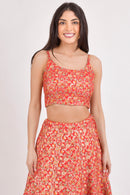 Flanna Red Banarasi Lehenga Choli Set