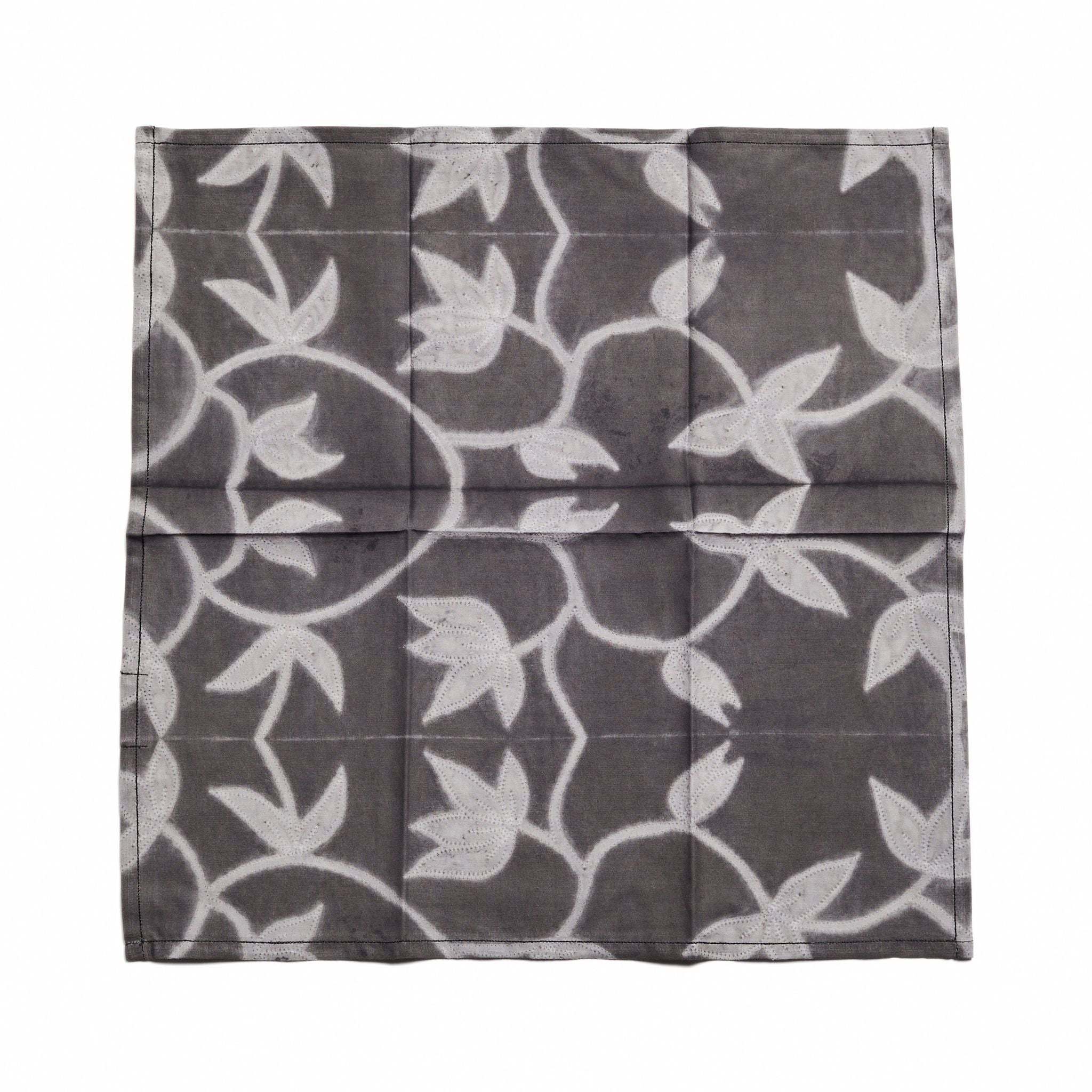 Folio Black Handcrafted Shibori Print Cotton Table Napkins ( set of 4 )