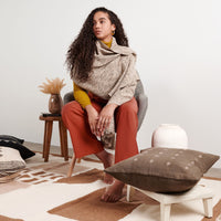 Forest Night Handwoven Neutral Cashmere Merino Scarf