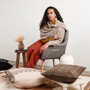 Forest Night Handwoven Neutral Cashmere Merino Scarf