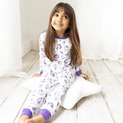 Two Piece Pajamas in Watercolor Fruit - Cultr. by Created for Culture asianowned aapimarketplace asianownedkids asianownedkidsproducts asianownedbrands
