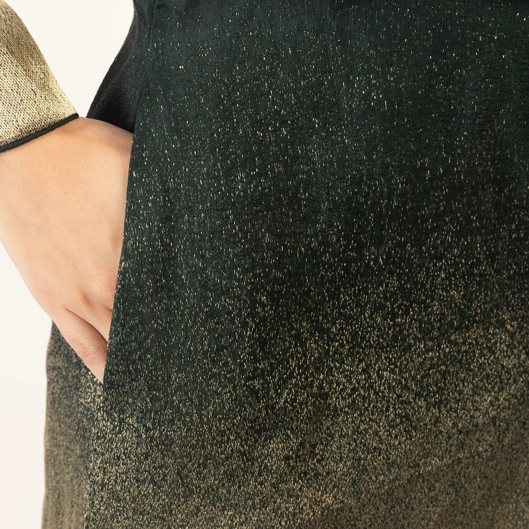 Green Jacquard Blazer Dress