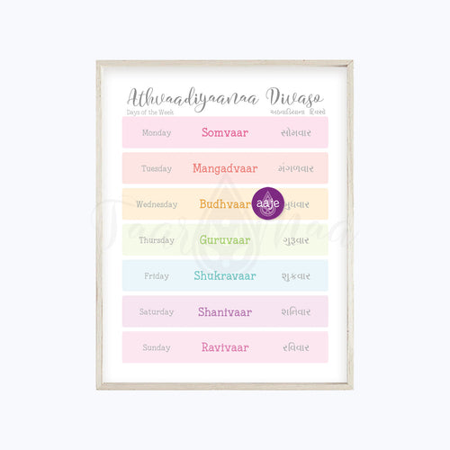 Bilingual Weekdays Poster • Gujarati | Hindi