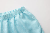 Fu Brocade Wide Leg Track Pants Elixir Blue