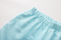 Fu Brocade Wide Leg Track Pants Elixir Blue