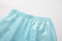 Fu Brocade Wide Leg Track Pants Elixir Blue