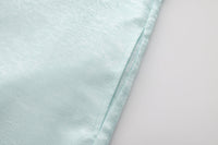 Dori Brocade Straight Collar Shirt Jade Blue