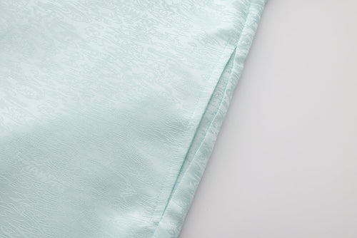 Dori Brocade Straight Collar Shirt Jade Blue