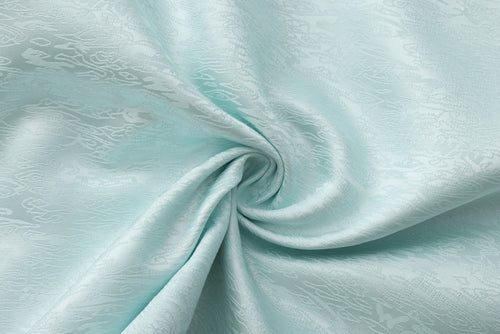 Dori Brocade Straight Collar Shirt Jade Blue
