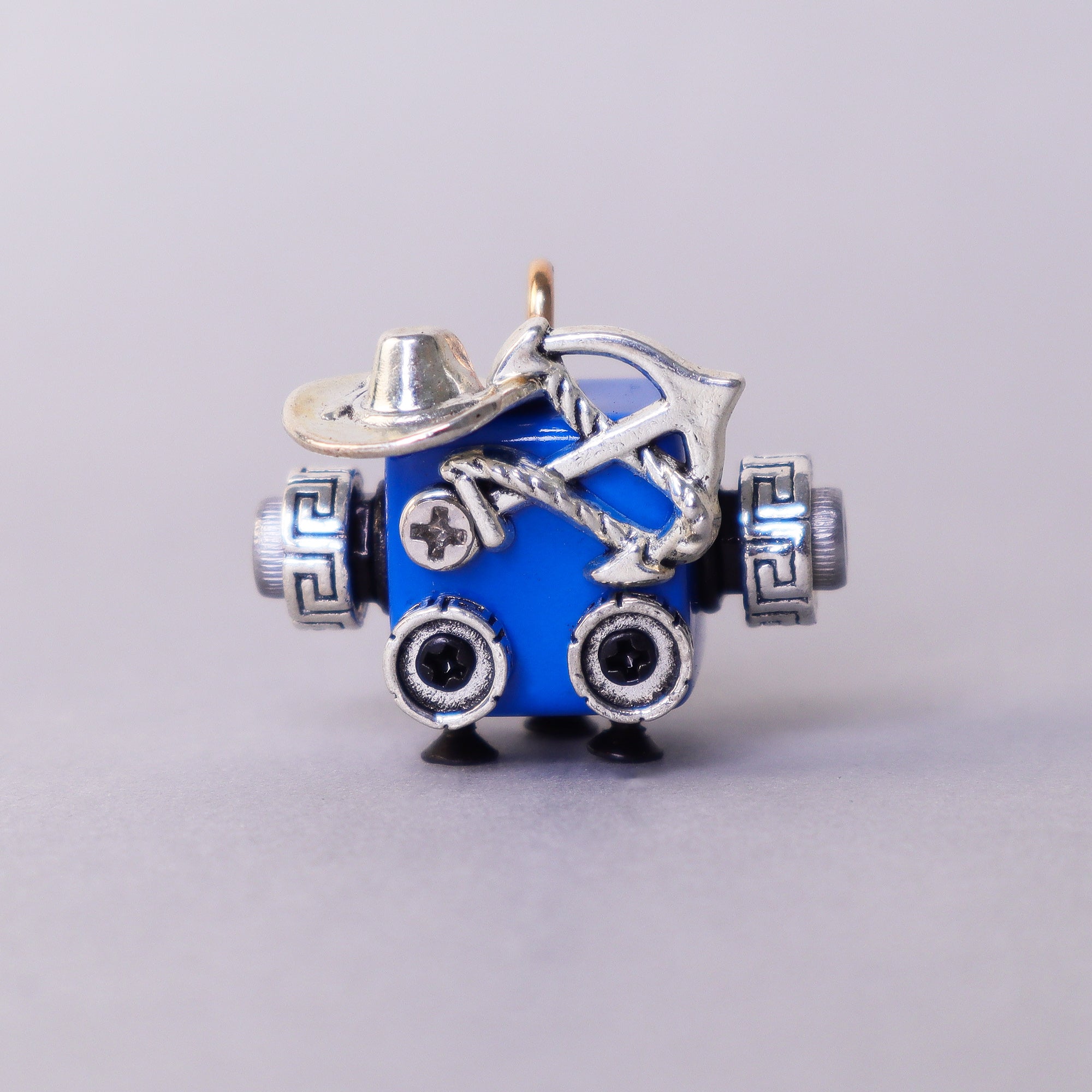 Handcrafted Wooden Bot Necklace, Keychain, or Mini Decor